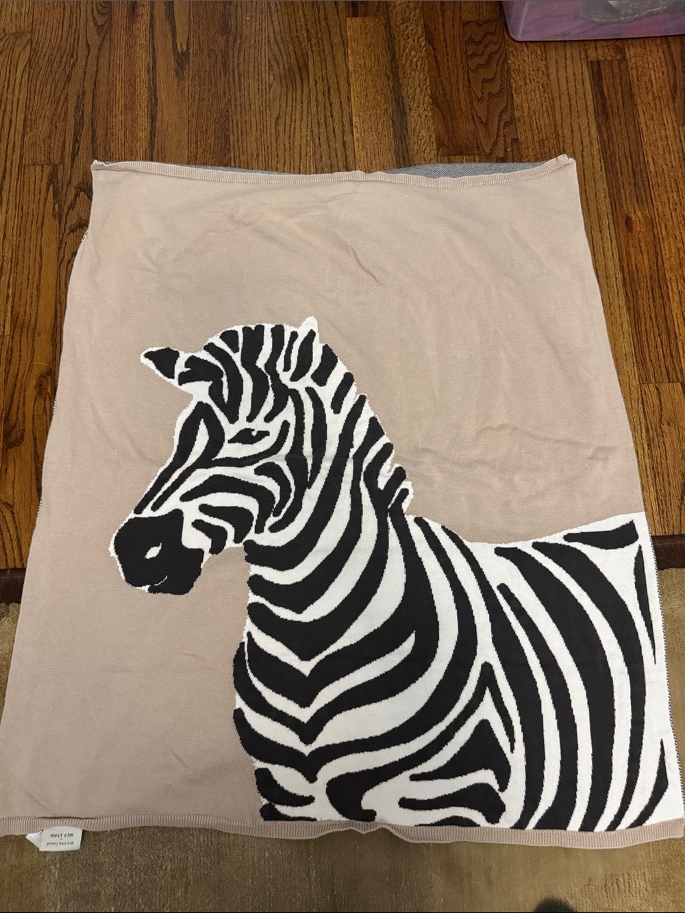 Pottery Barn/West elm Zebra Print Throw Blanket in Beige and Black